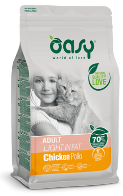 Oasy Cat Lifestage Adult Light in fat Chicken – сухой корм для взрослых кошек с лишним весом