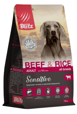 Blitz Adult Dog Beef & Rice – сухой корм для взрослых собак всех пород
