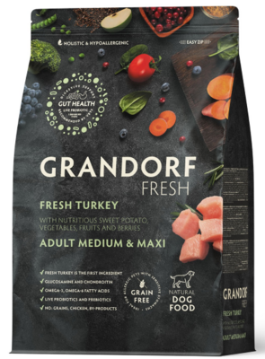 Grandorf Fresh Turkey Adult Dog Medium & Maxi - сухой корм для взрослых собак средних и крупных пород