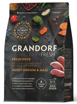 Grandorf Fresh Duck Adult Dog Medium & Maxi - сухой корм для взрослых собак средних и крупных пород