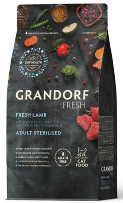 Grandorf Fresh Lamb Adult Sterilised Cat - сухой корм для взрослых стерилизованных кошек и кастрированных котов