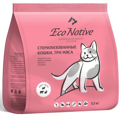 Eco Native (стерилизованные кошки) - сухой корм для взрослых кошек