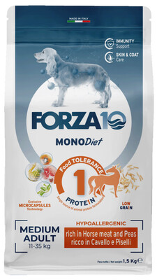 Forza10 MonoDiet Adult Medium Horse meat with Peas / Cavallo con Piselli - сухой корм для взрослых собак средних пород