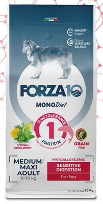 Forza10 MonoDiet Sensitive Digestion Adult Medium & Maxi Fish / Pesce - сухой корм для взрослых собак средних и крупных пород