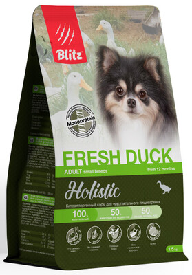 Blitz Holistic Adult Small Breeds Fresh Duck – сухой корм для взрослых собак мелких пород